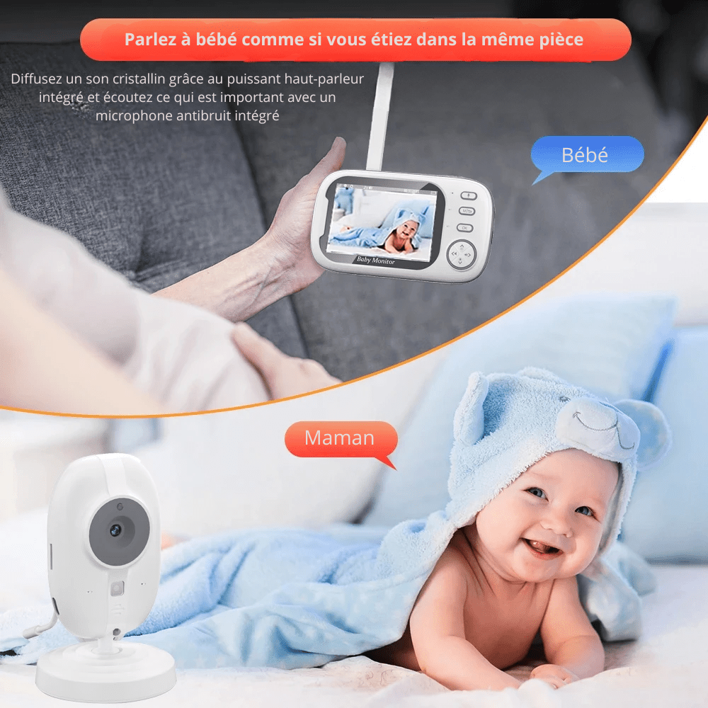 Babyphone HD Vision nocturne & audio bidirectionnel - NovanNex
