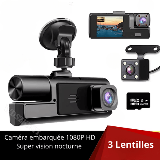 Caméra embarquée 3 canaux pour voitures 1080P - NovanNex